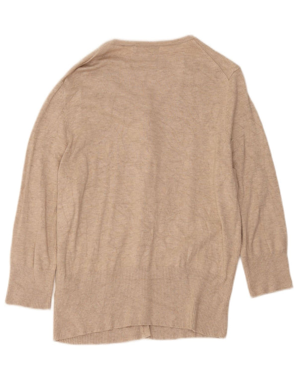 Marks & Spencer Pull cardigan à manches 3/4 pour femme Beige moyen UK 12