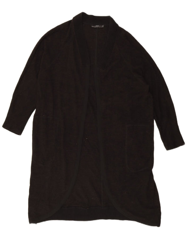 Zara Cardigan long surdimensionné pour femme UK 16 Large Noir Polyester