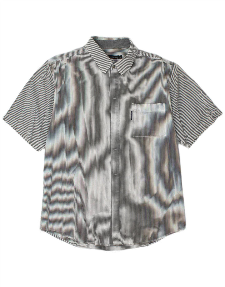 CALVIN KLEIN JEANS Chemise à Manches Courtes Homme Large Gris Rayé