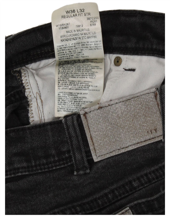 Wrangler Jean droit coupe droite W36 L32 pour homme en coton gris