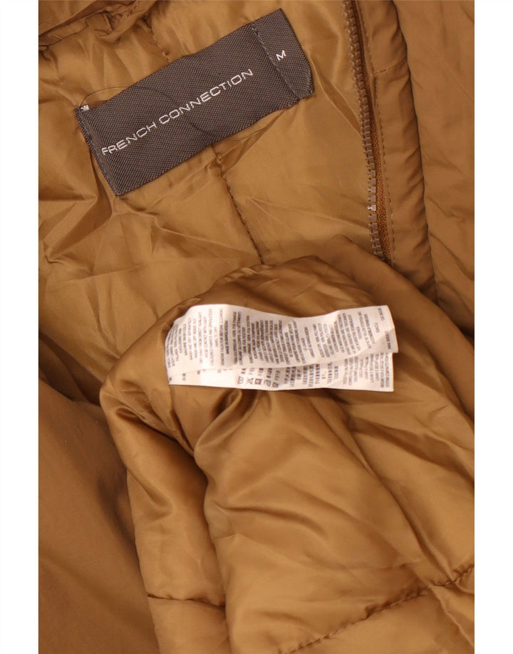 French Connection Manteau matelassé à capuche pour homme UK 38 Marron moyen Polyamide