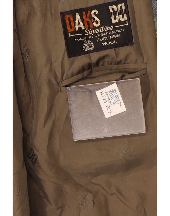 DAKS Veste Blazer 3 Boutons Femme UK 14 Grande Laine à Carreaux Multicolore
