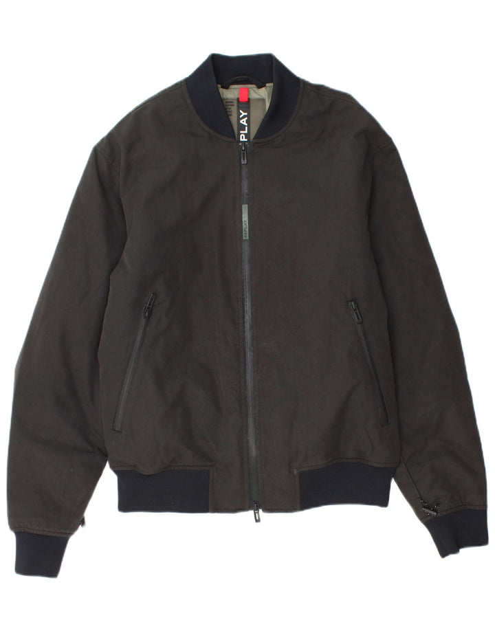 Replay Veste Bomber Graphique Homme UK 38 Gris Moyen Coton Colorblock