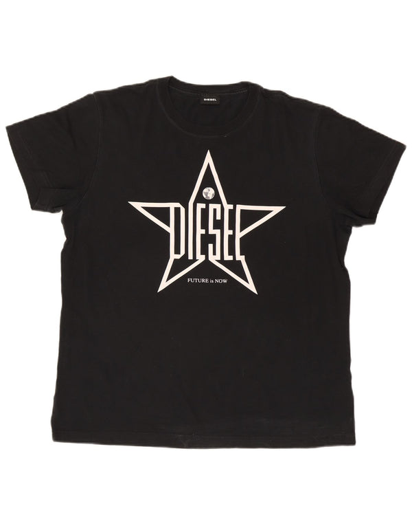 Diesel T-Shirt Graphique Homme Grand Noir Coton