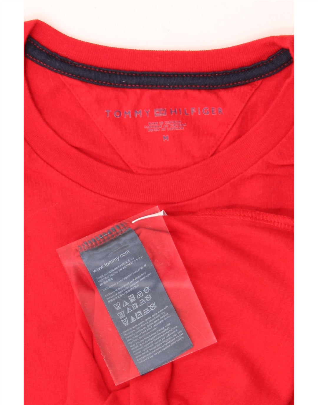 TOMMY HILFIGER Mens T-Shirt Top Medium Red Cotton Vintage Tommy Hilfiger and Second-Hand Tommy Hilfiger from Messina Hembry 