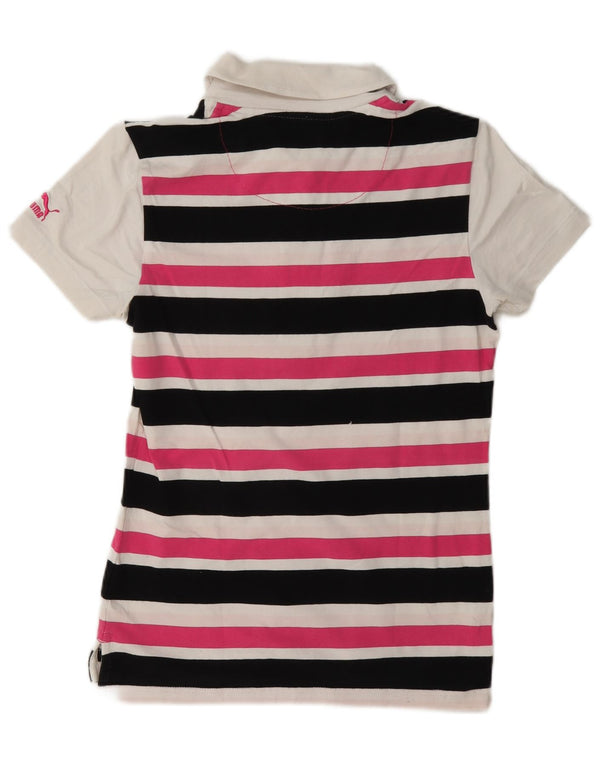 Puma Polo Femme UK 10 Small Multicolore Rayé