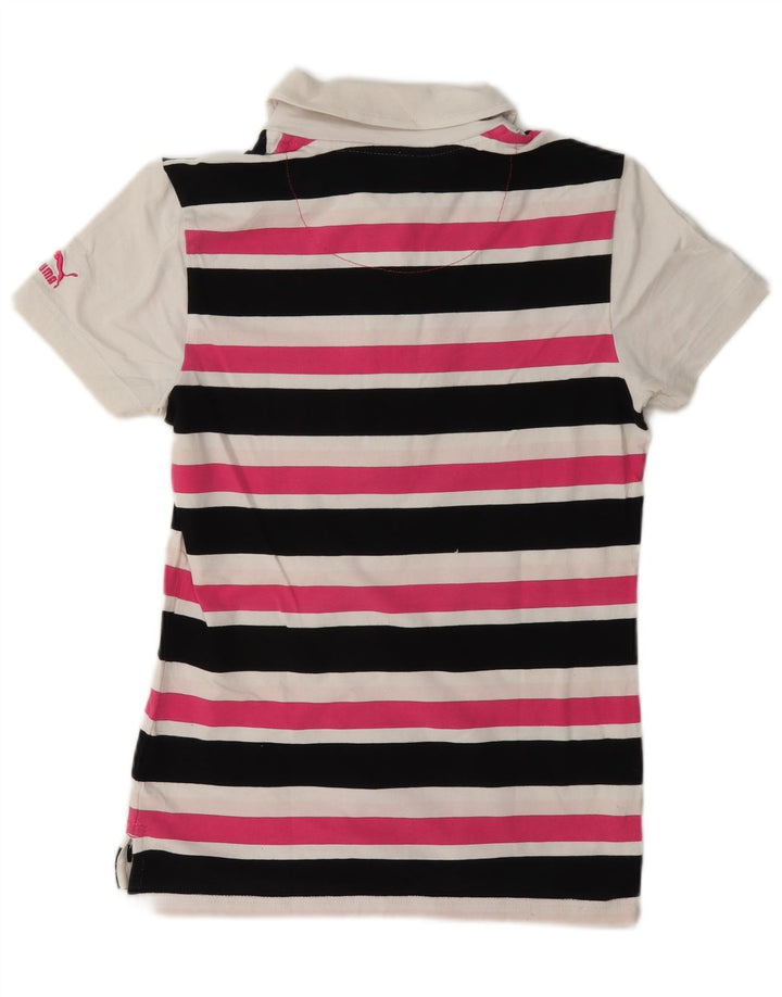 Puma Polo Femme UK 10 Small Multicolore Rayé