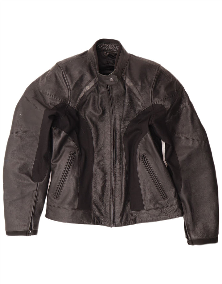 LEWIS Veste de motard en cuir pour femme UK 18 XL Cuir noir