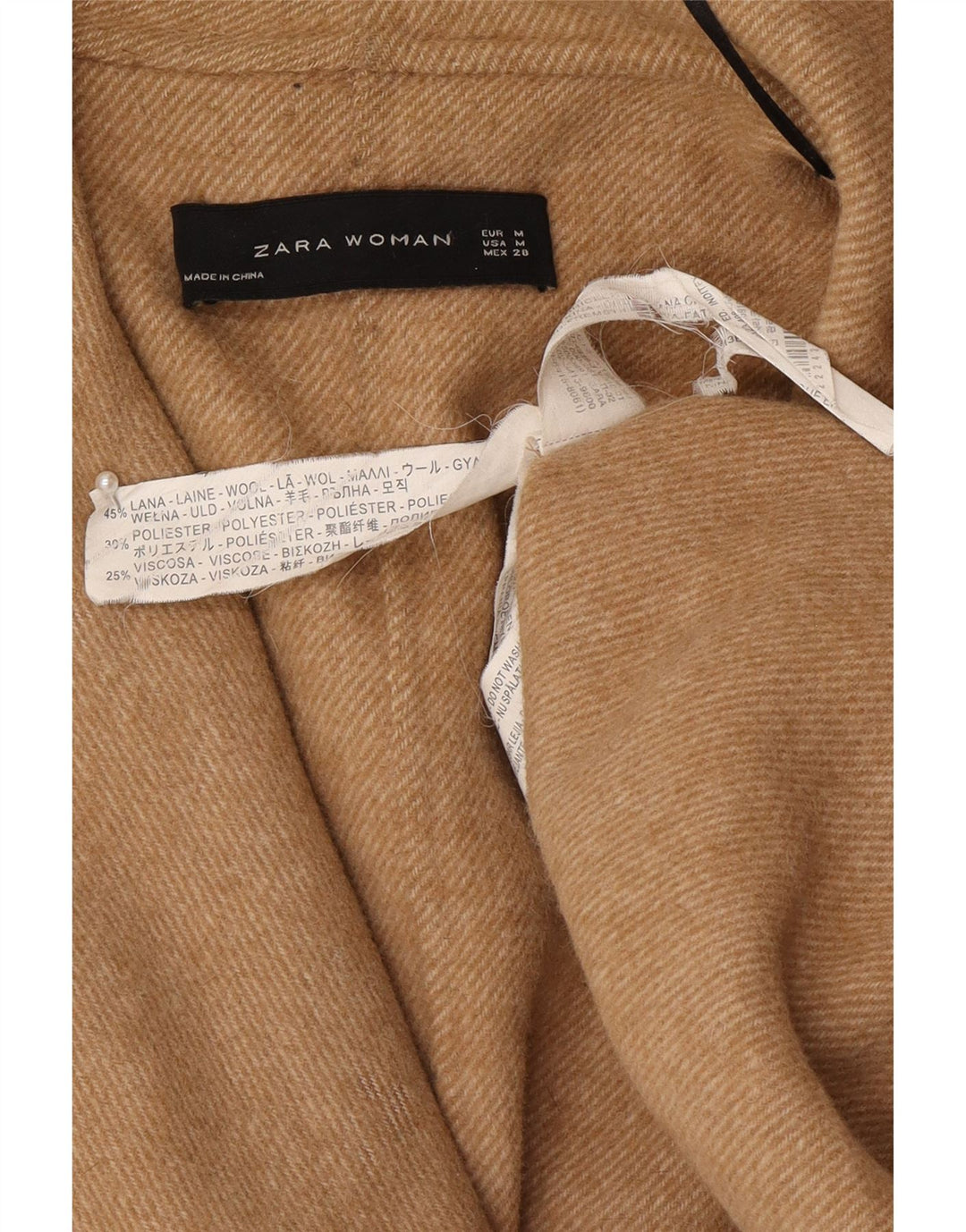 Zara Womens Overcoat Oversize UK 14 Laine Beige Moyen
