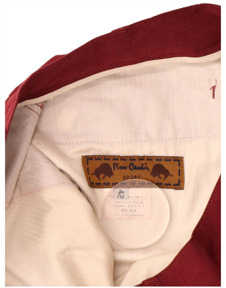 PIERRE CARDIN Short Chino Pegged Femme IT 42 Medium W30 Coton Bordeaux