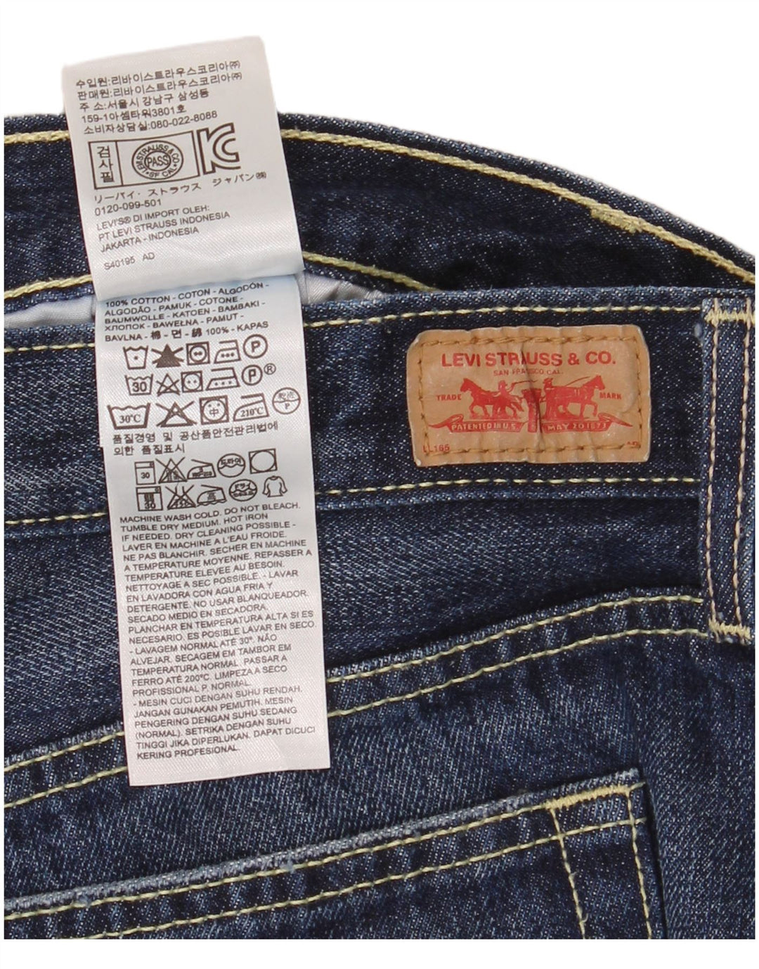 Levi's Short en jean pour femme US 10 Large W34 Bleu marine Coton
