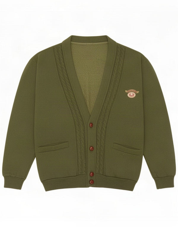 United Cotton Cardigan Pull Homme Kaki Moyen