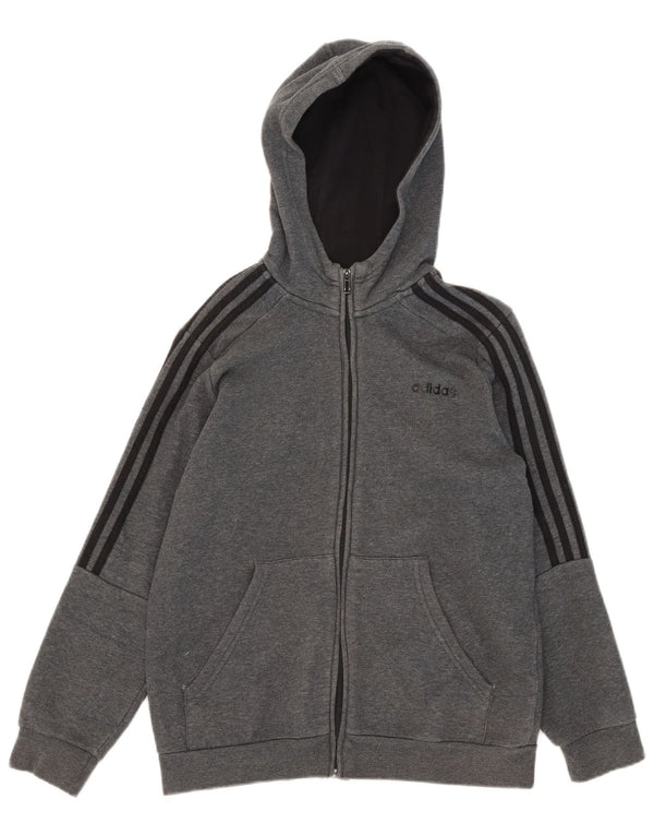 Adidas Pull à capuche zippé garçon 13-14 ans Gris Coton