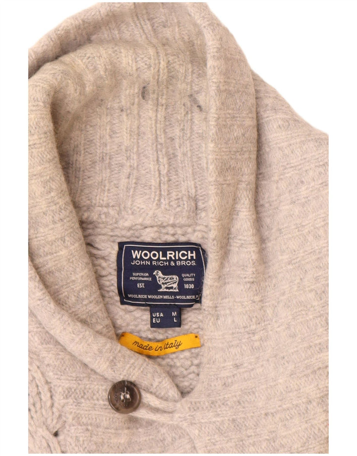 Woolrich Cardigan Pull Homme Gris Moyen Laine