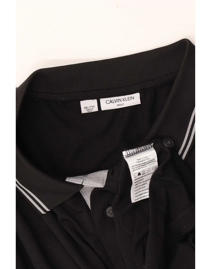 Calvin Klein Polo Homme 2XL Noir Rayé Polyester