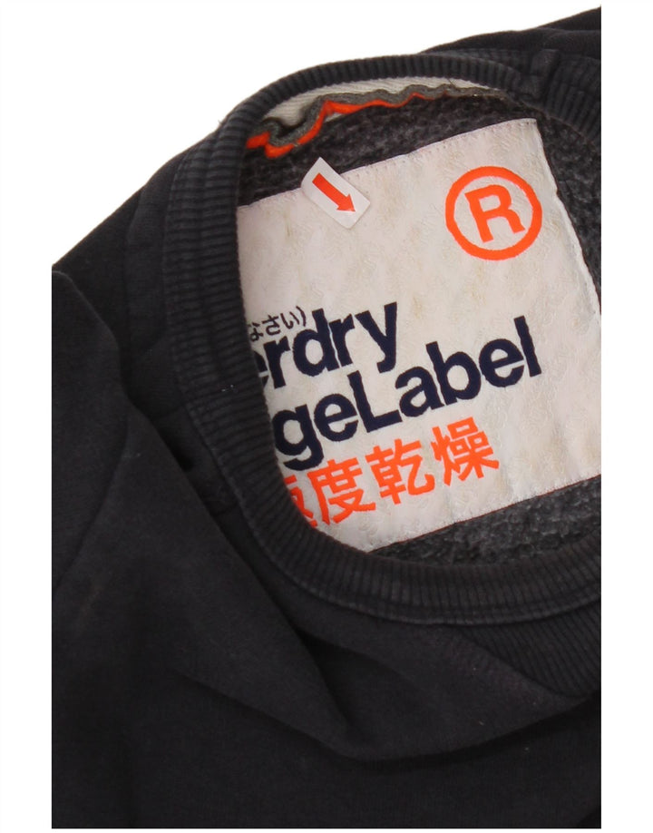 SUPERDRY Sweat-Shirt Homme Petit Bleu Marine Coton
