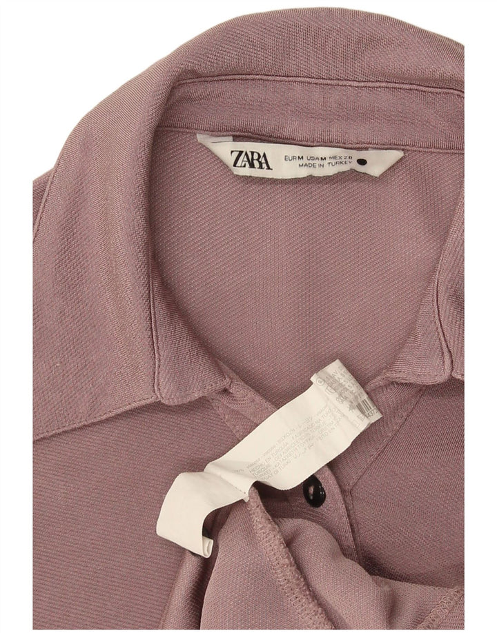 Chemise Femme Zara UK 12 Viscose Violet Moyen