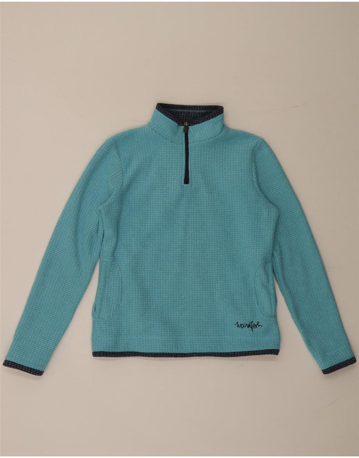 Weird Fish Pull polaire à col zippé pour femme UK 12 Bleu moyen Polyester