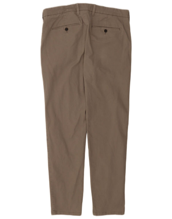 Marks & Spencer Pantalon Chino Coupe Slim Homme W34 L31 Gris Coton