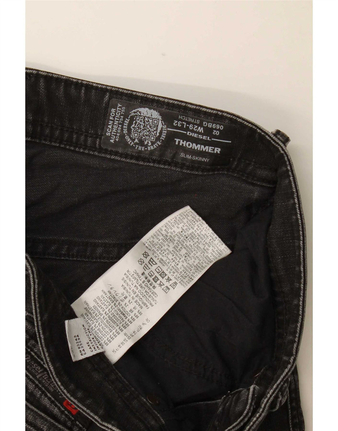Diesel Short Thommer Denim W29 Homme Noir Moyen Coton