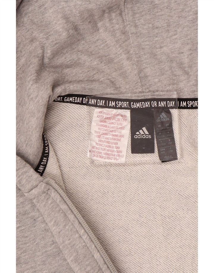 ADIDAS Pull à capuche zippé garçon 11-12 ans Gris