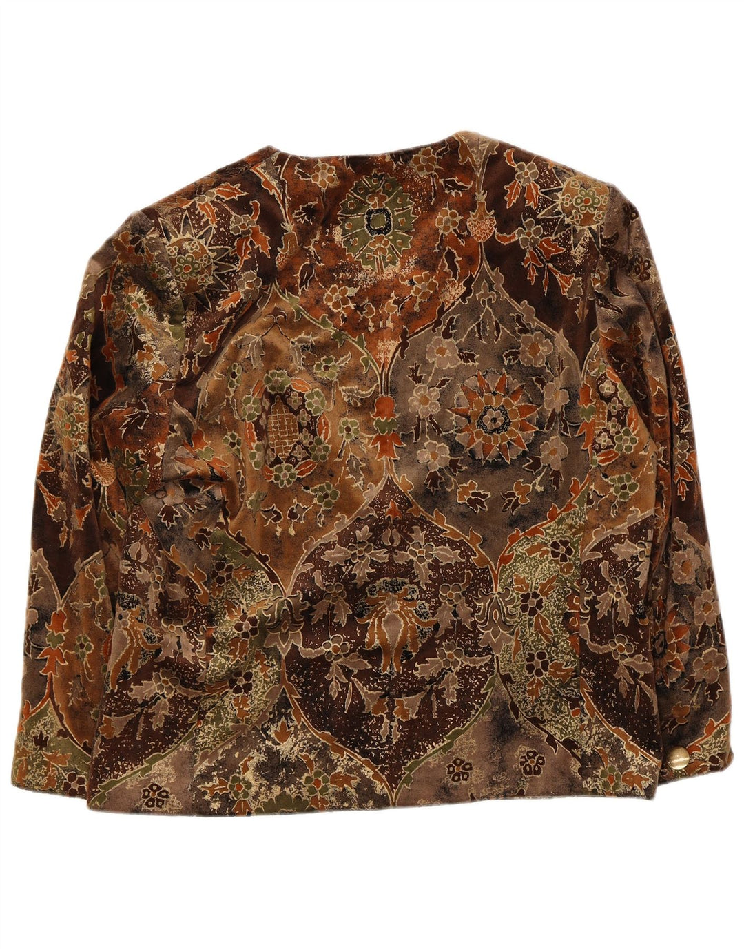 Marina Rinaldi Veste Blazer 3 Boutons Femme Taille 21 Marron Moyen Floral