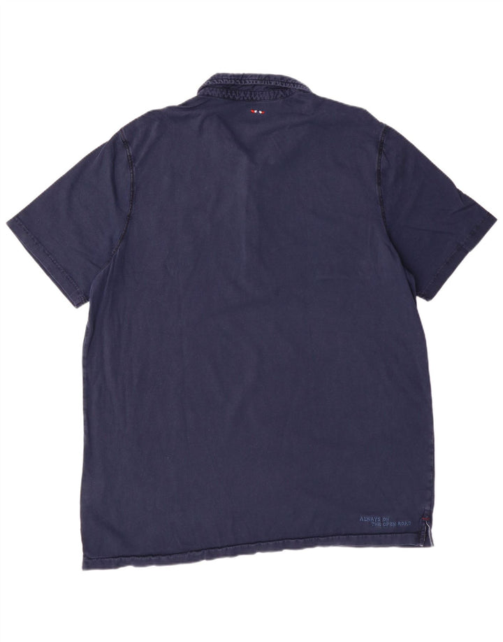 NAPAPIJRI Polo graphique homme 3XL bleu marine coton