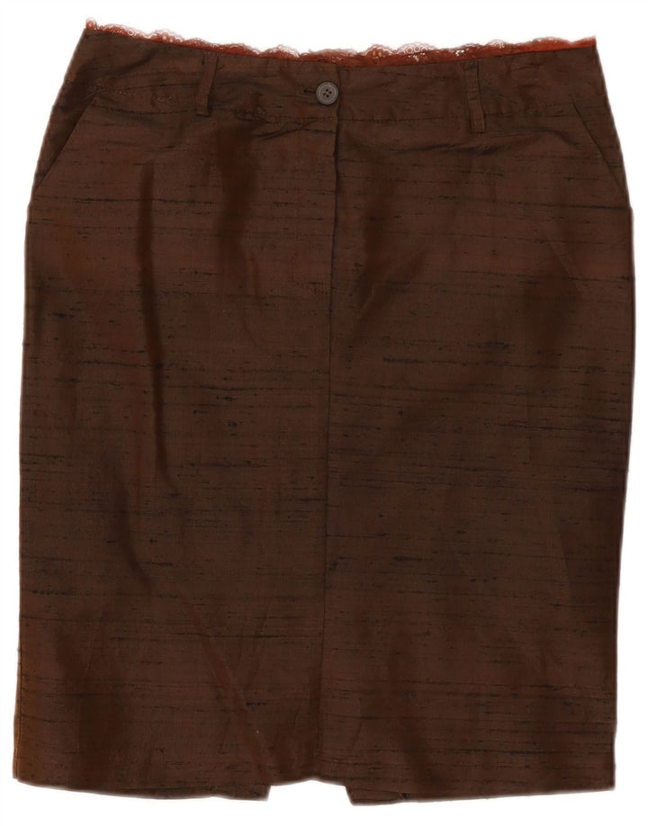 Jupe crayon femme vintage W29 brun moyen moucheté