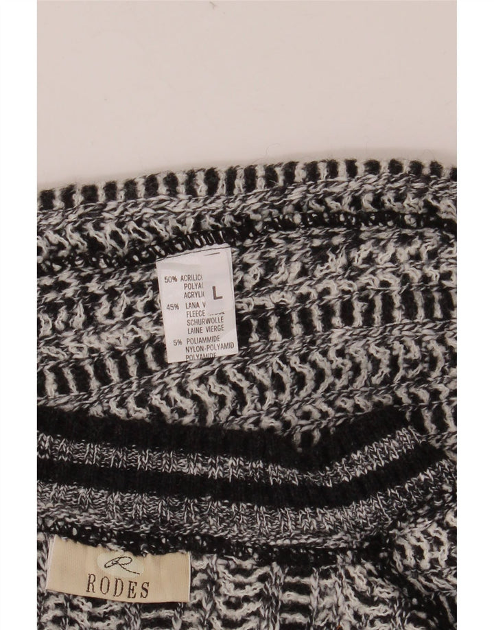 RODES Pull col V homme grand gris rayé acrylique