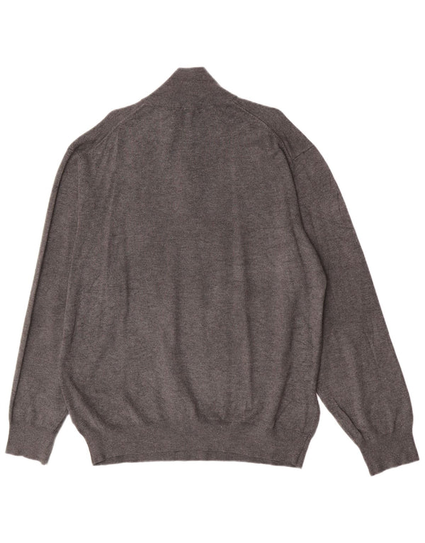 Pierre Cardin Pull col zippé pour homme 2XL Gris Viscose Classique