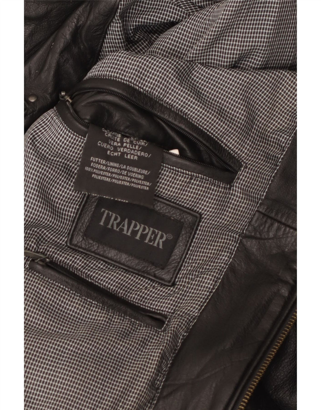 Trapper Veste en Cuir Homme IT 50 Grand Cuir Noir