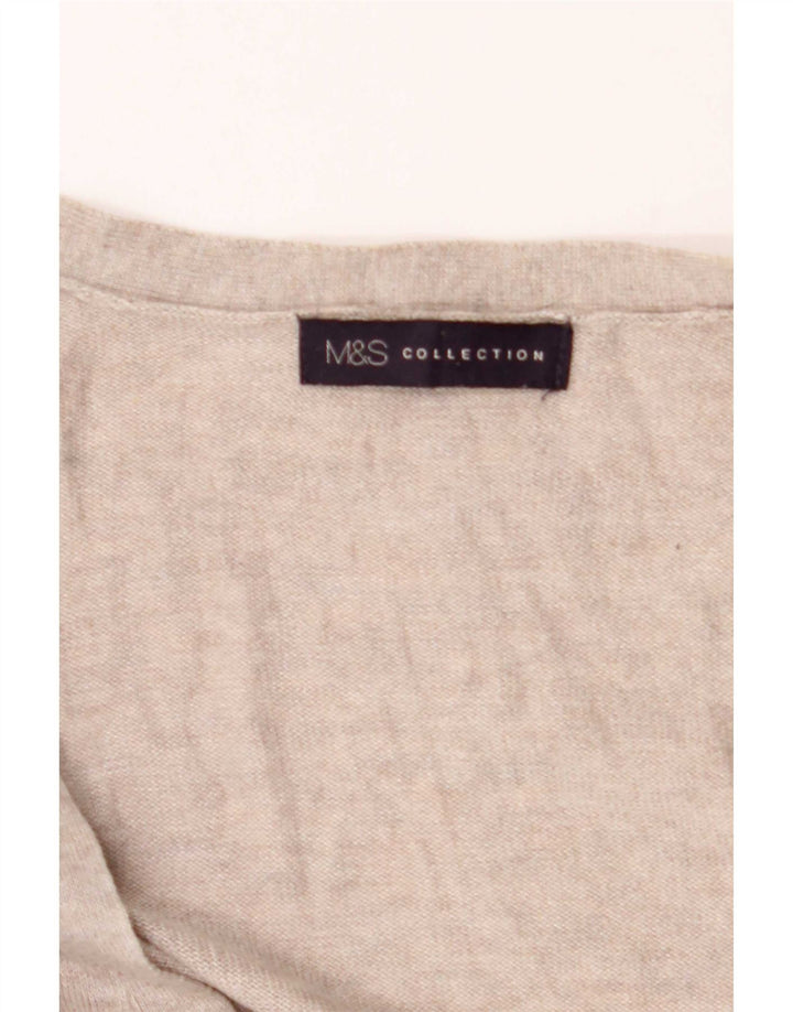 Marks & Spencer Pull Cardigan pour Femme UK 14 Gris Moyen