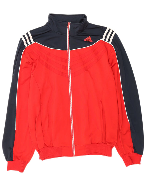 Adidas Veste de survêtement pour homme UK 44/46 Large Rouge Colorblock Polyester