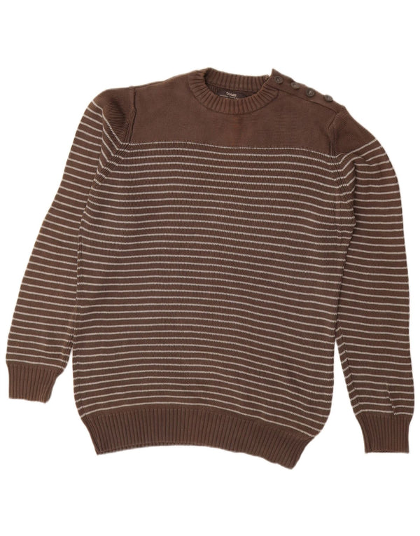 JULES Pull à col rond pour homme en coton rayé marron grand