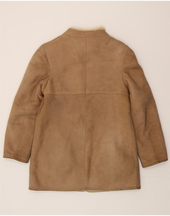 manteau en peau de mouton femme vintage IT 44 peau de mouton beige moyen