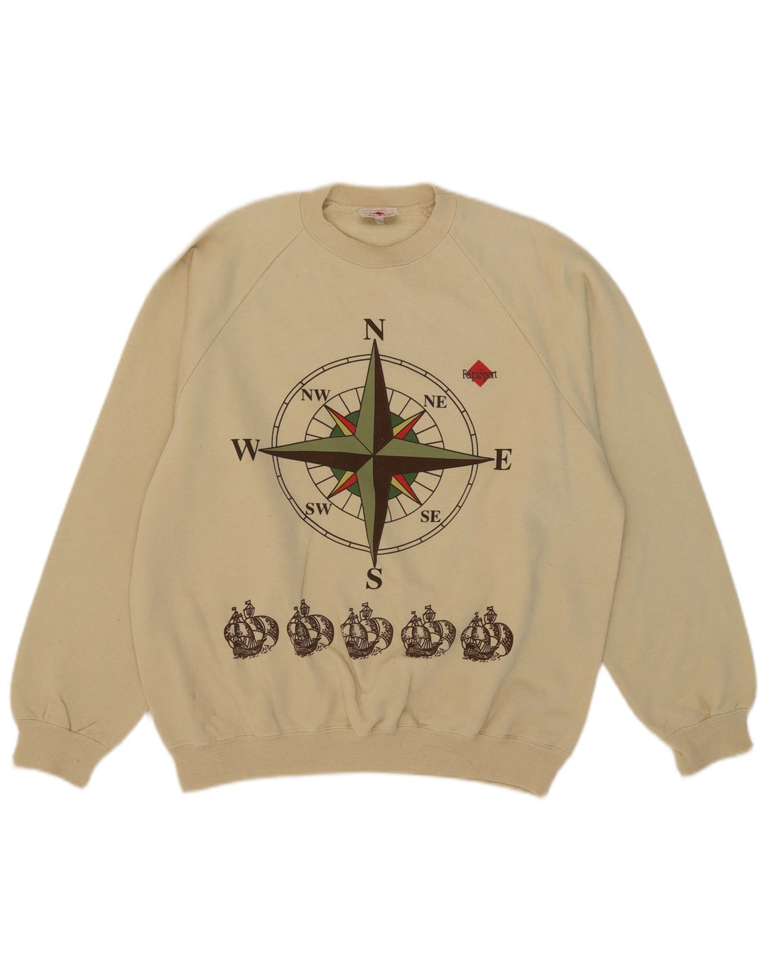 Parmalat Sweat-shirt graphique pour homme en coton beige