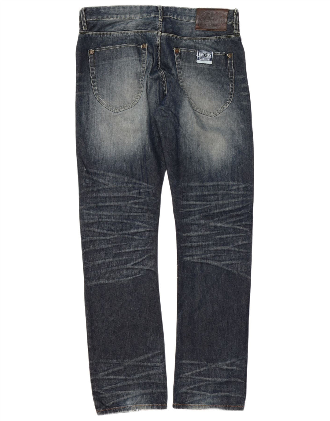 Superdry Jean Droit Officer W34 L32 Homme Bleu Coton