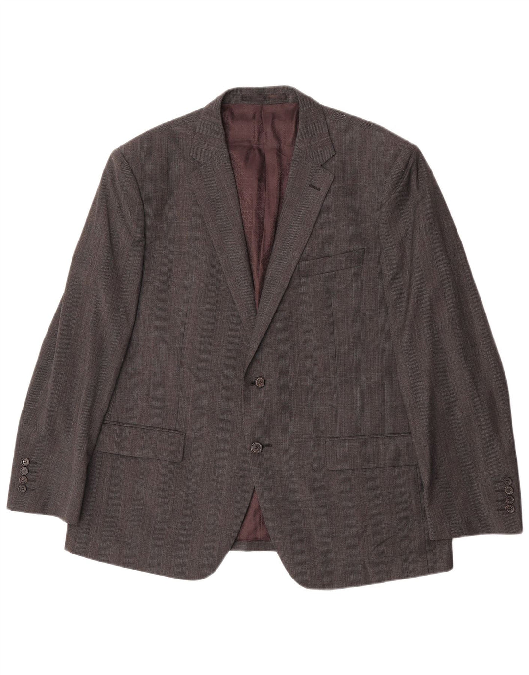 Marks & Spencer Veste blazer à 2 boutons pour homme UK 46 XL en laine à carreaux gris