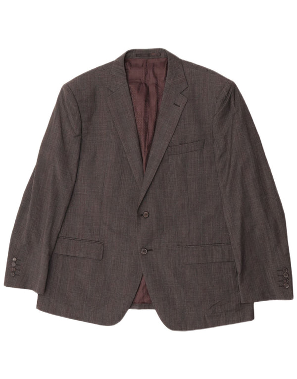 Marks & Spencer Veste blazer à 2 boutons pour homme UK 46 XL en laine à carreaux gris