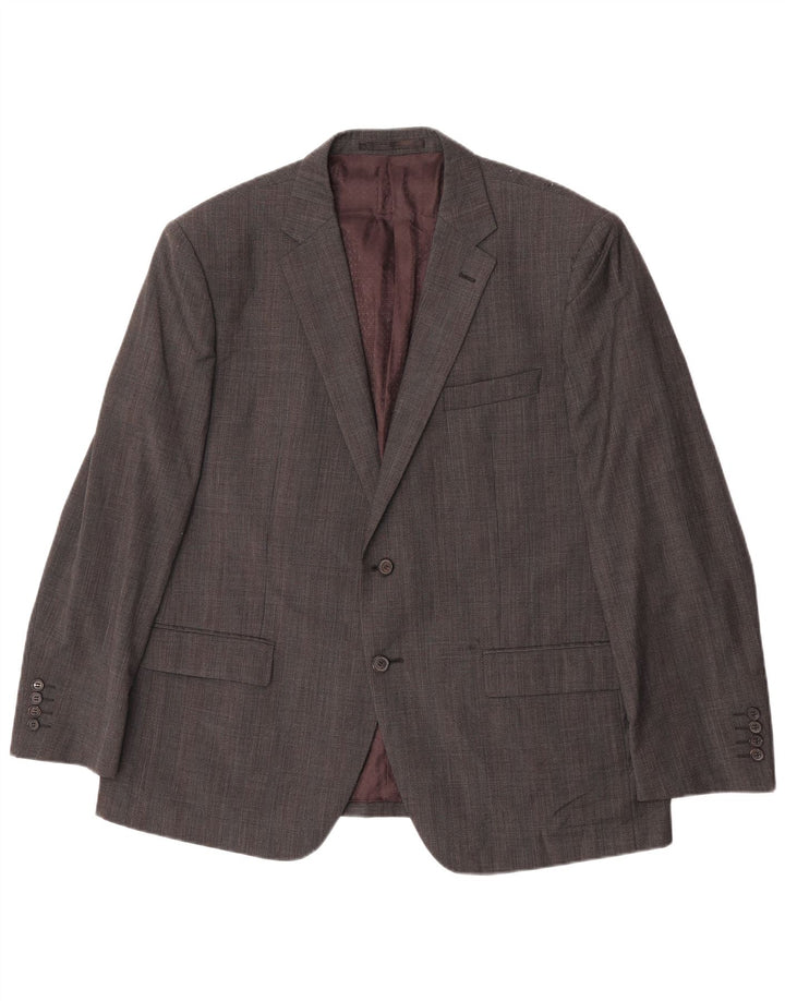 Marks & Spencer Veste blazer à 2 boutons pour homme UK 46 XL en laine à carreaux gris