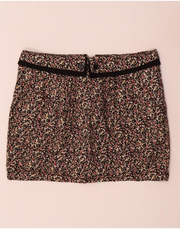 TOPSHOP Mini jupe femme UK 10 Small W30 coton fleuri multicolore