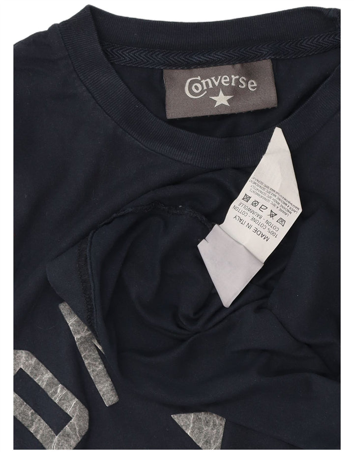 Converse T-Shirt Graphique Homme Petit Bleu Marine Coton