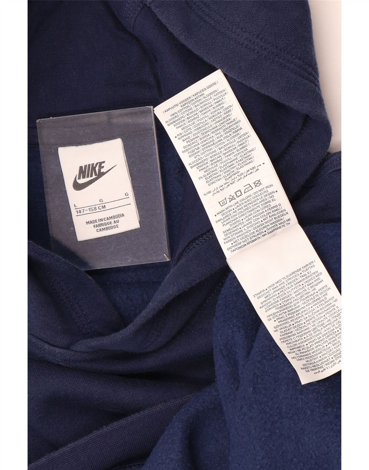 NIKE Pull à capuche garçon 12-13 ans Large Bleu Marine Coton