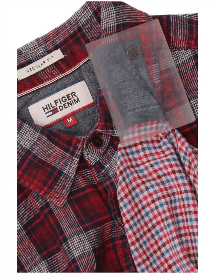 Tommy Hilfiger Chemise Regular Fit en Flanelle Homme Rouge Moyen à Carreaux en Coton