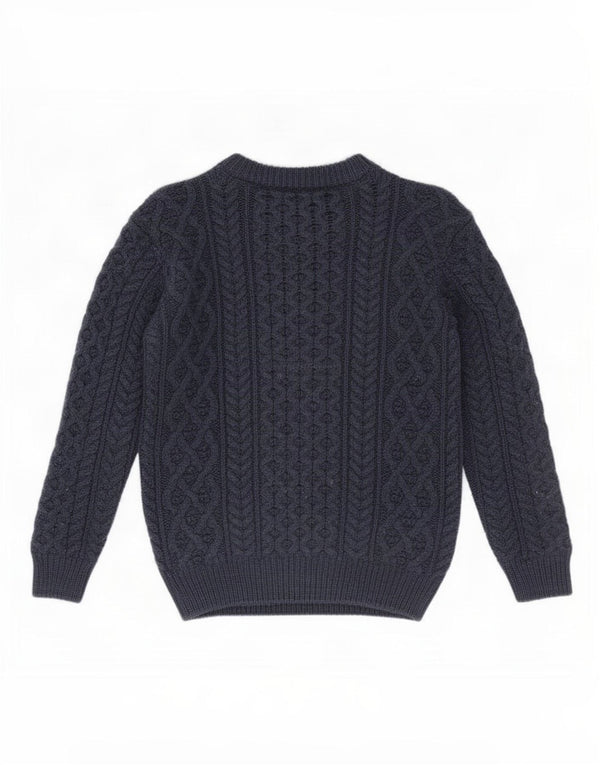 Aran Sweater Market Pull col bateau pour femme UK 6 XS Bleu marine