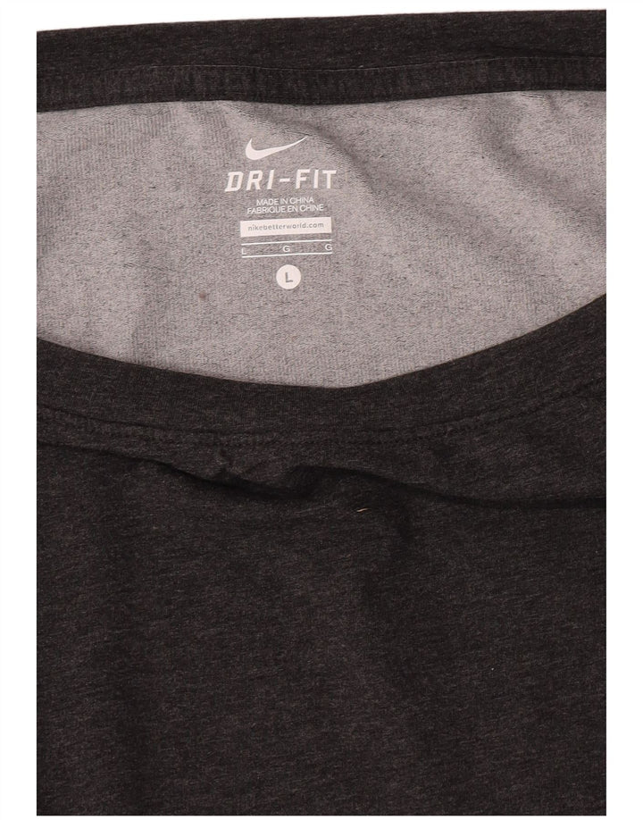 Nike Haut Dri Fit à manches longues pour femme UK 16 Large Gris Moucheté Polyester