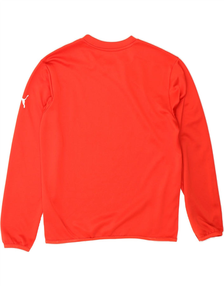 PUMA Mens Top Long Sleeve Small Red Colourblock Polyester Vintage Puma and Second-Hand Puma from Messina Hembry 