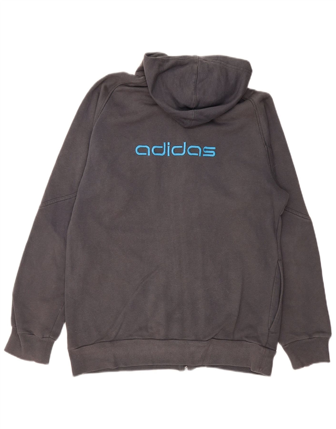 ADIDAS Pull à capuche zippé graphique pour homme en coton gris moyen