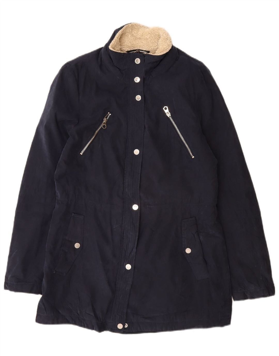 Nautica Veste Sherpa Femme UK 10 Petit Bleu Marine Polyester
