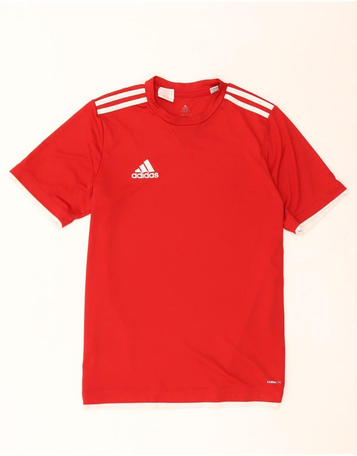 Adidas Garçon Climalite T-Shirt Top 15-16 ans Rouge Polyester